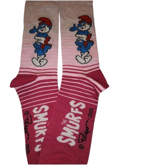 Lot of 4 The Smurfs Unisex One Size Shoe Size 7-12 Novelty Socks Fun Cartoon - Picture 3 of 7